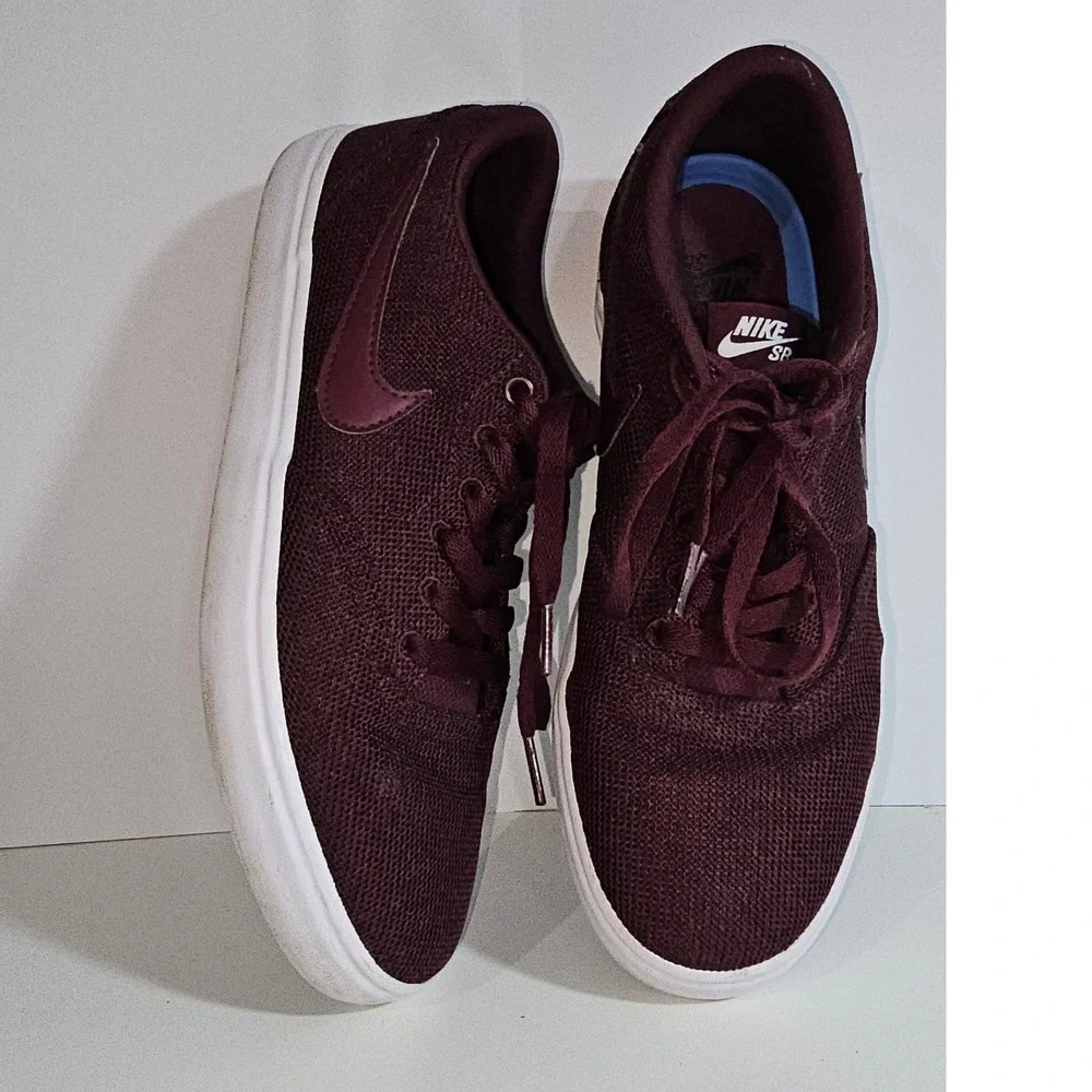 Nike SB Burgundy Mesh Low Top Sneakers Skate Shoes Men Size 10 - Picture 6 of 13